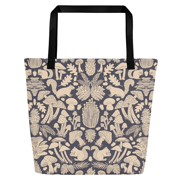 Mushroom Damask Dark Gray Tote product image (2)