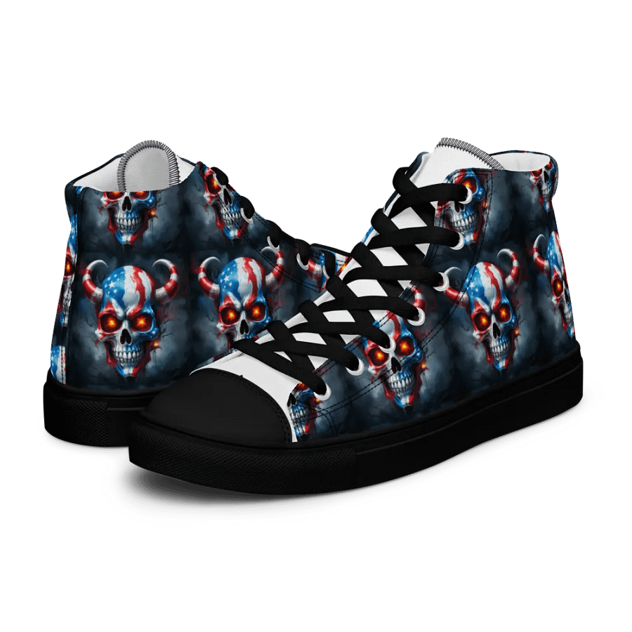 Patriotic Skulls High Top Canvas Shoes product image (10)
