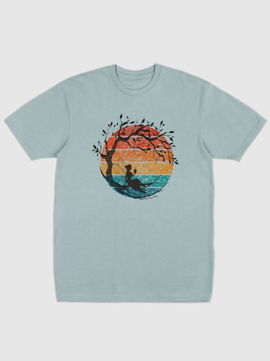 Fairy Reading A Book Under A Retro Sunset T-shirt product image (6)