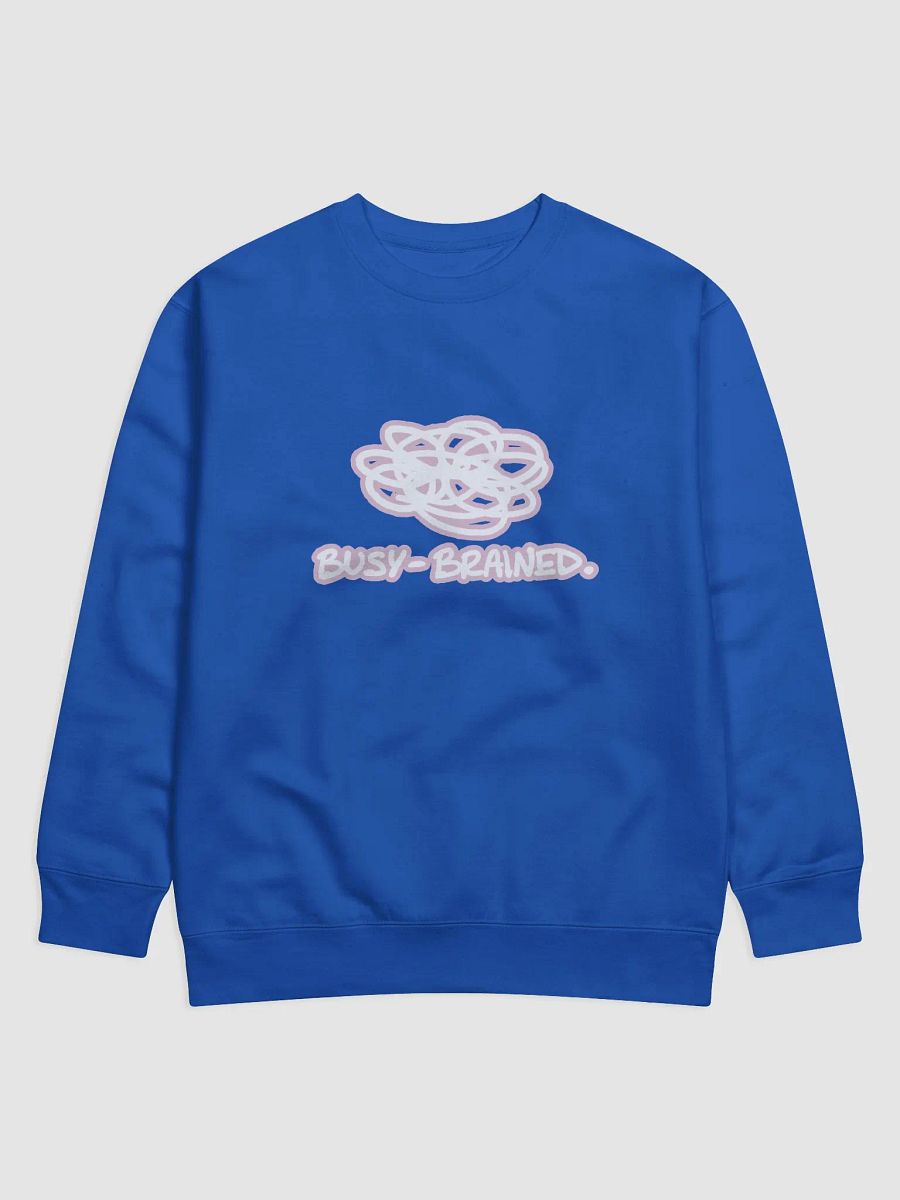 BUSY-BRAINED (lined design, #E1B9CE) Premium Cotton Crewneck product image (1)