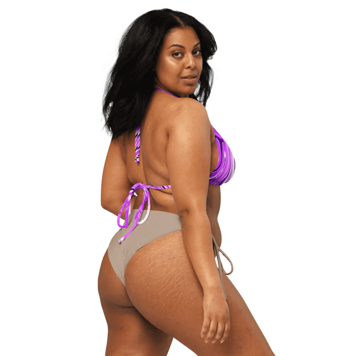 Padded String Bikini Top - Purple Digital Fluid Art product image (2)