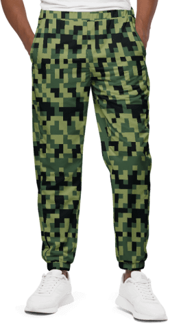 Military Green Camouflage Pixels Camo Pattern Unisex Track Pants product image (1)