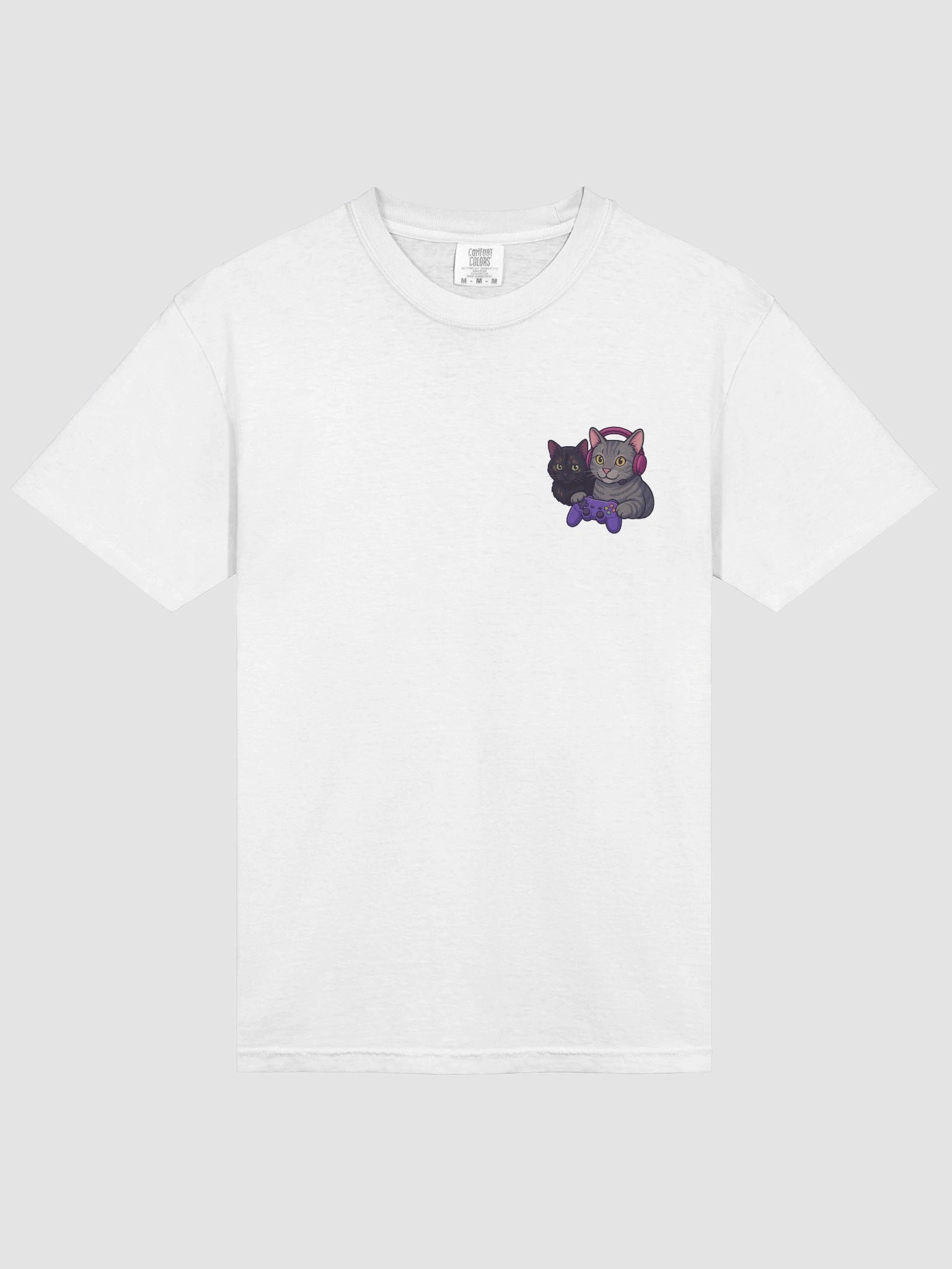 MISS_ROFL Gamer Cats T-shirt (White) product image (3)