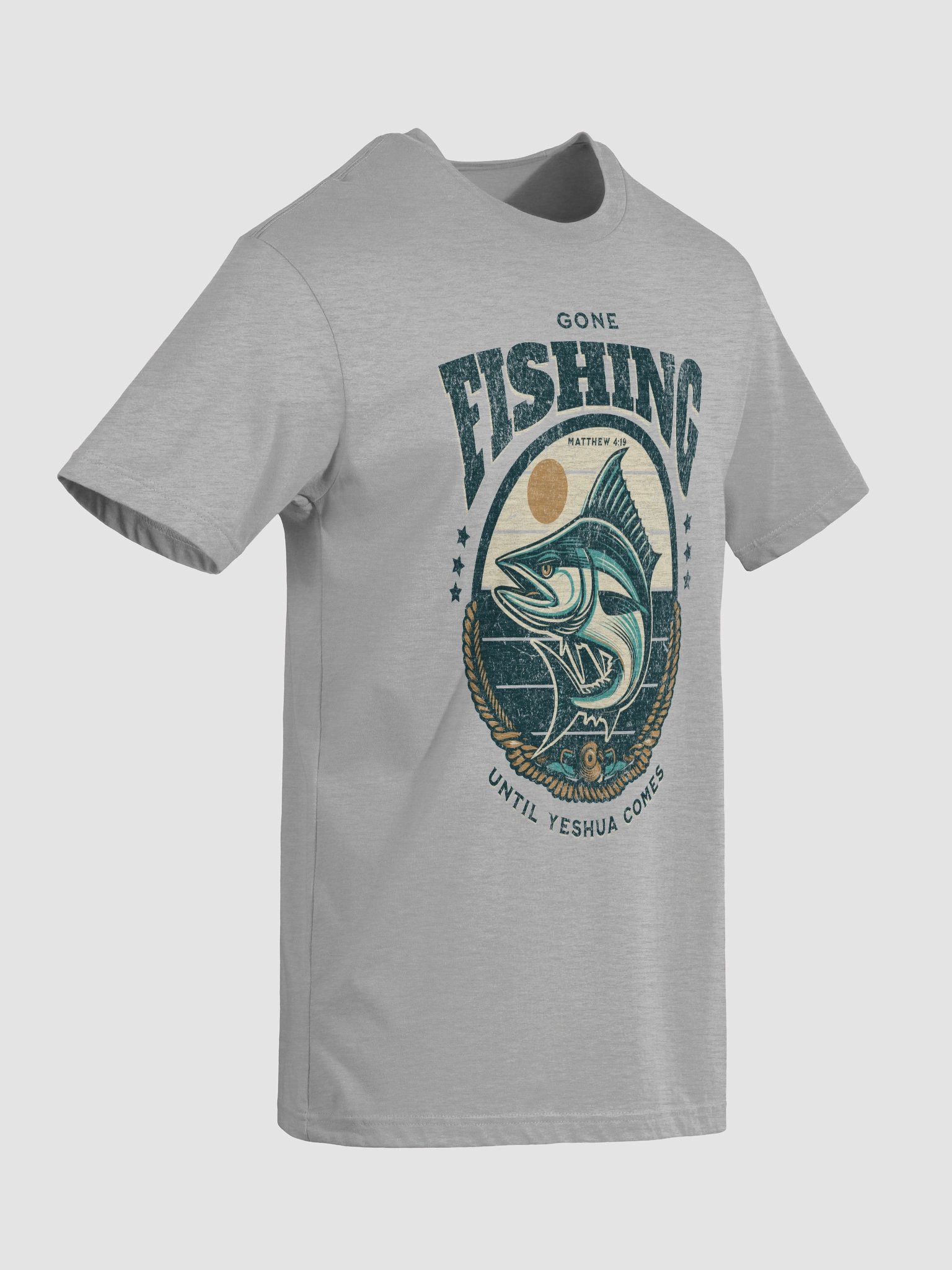 Gone Fishing Until Yeshua Comes - Grandpa Tee product image (2)