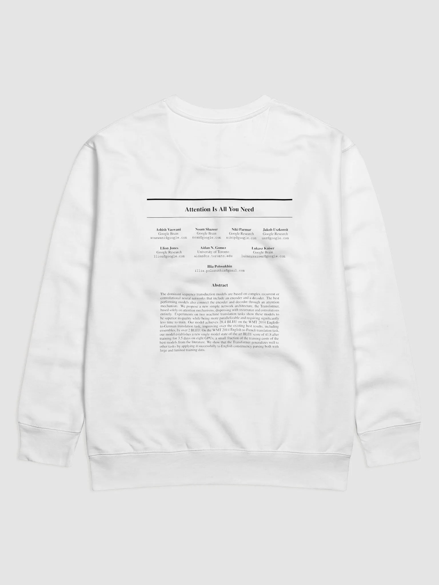 Attention Is All You Need Sweatshirt product image (2)