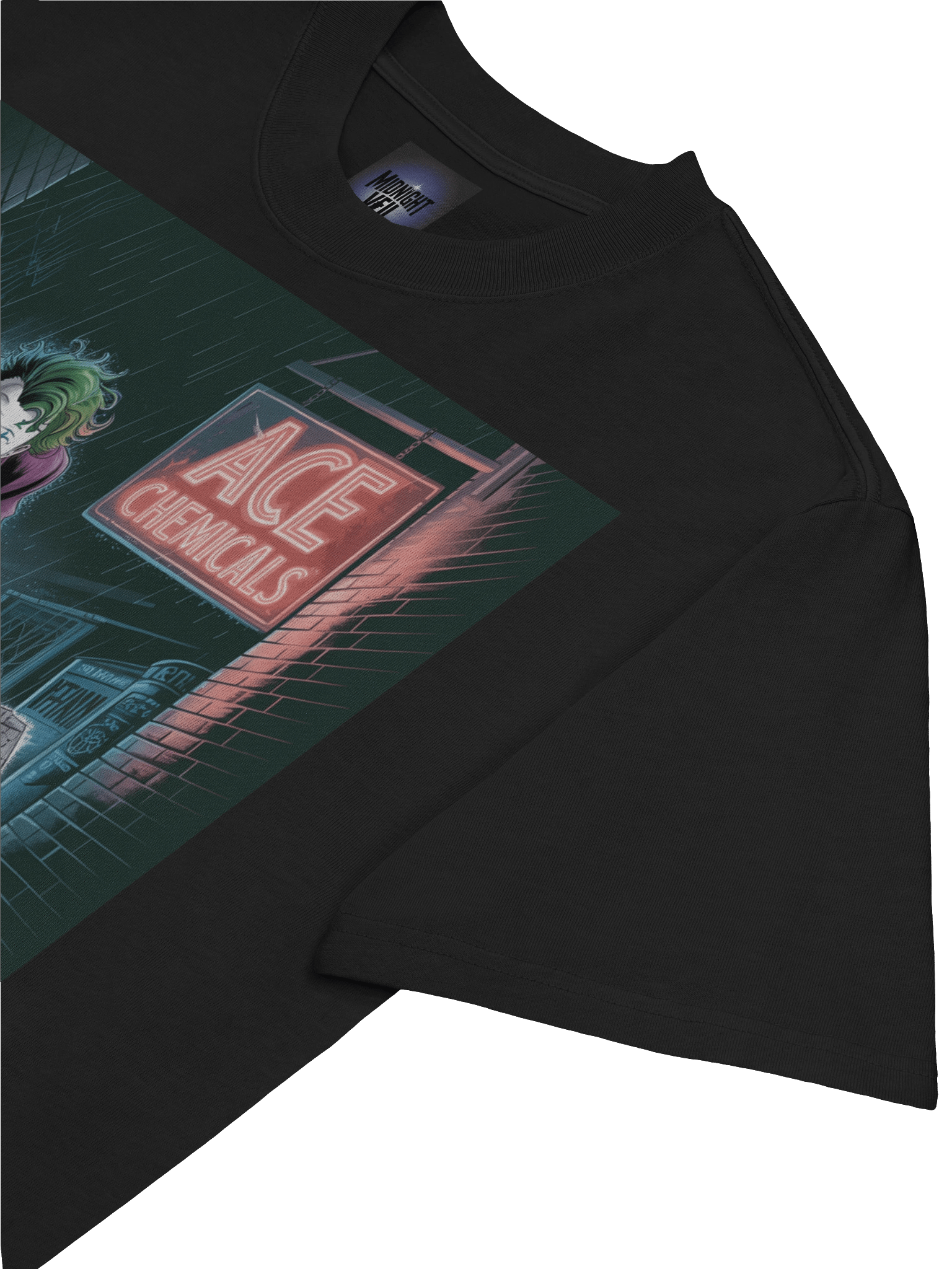 Joker & Harley Quinn 'Ace Chemicals' Rainy Night Hammer Oversized Faded T-Shirt product image (7)