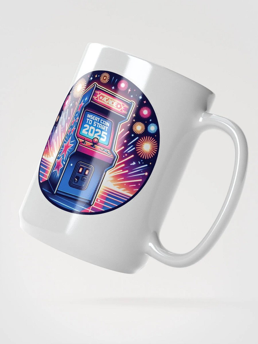 Insert Coin 2025 Mug – Arcade Glow & Fireworks Design product image (3)