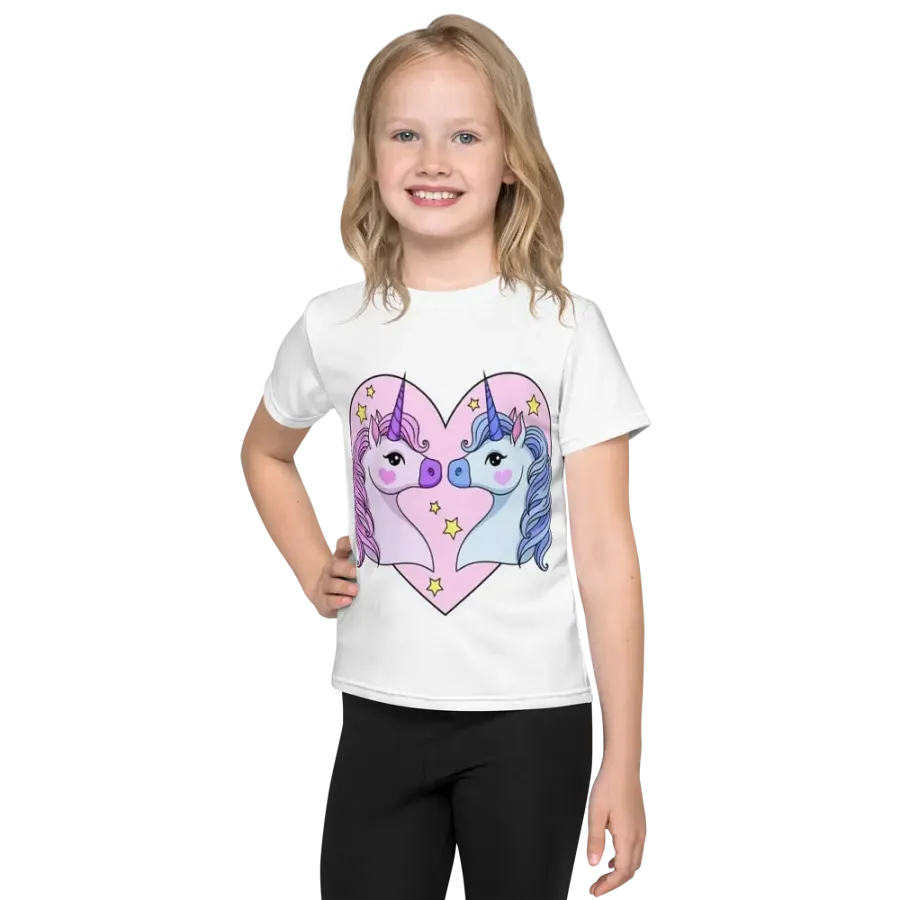 Kids Crew Neck T-Shirt Lovely Unicorns product image (1)