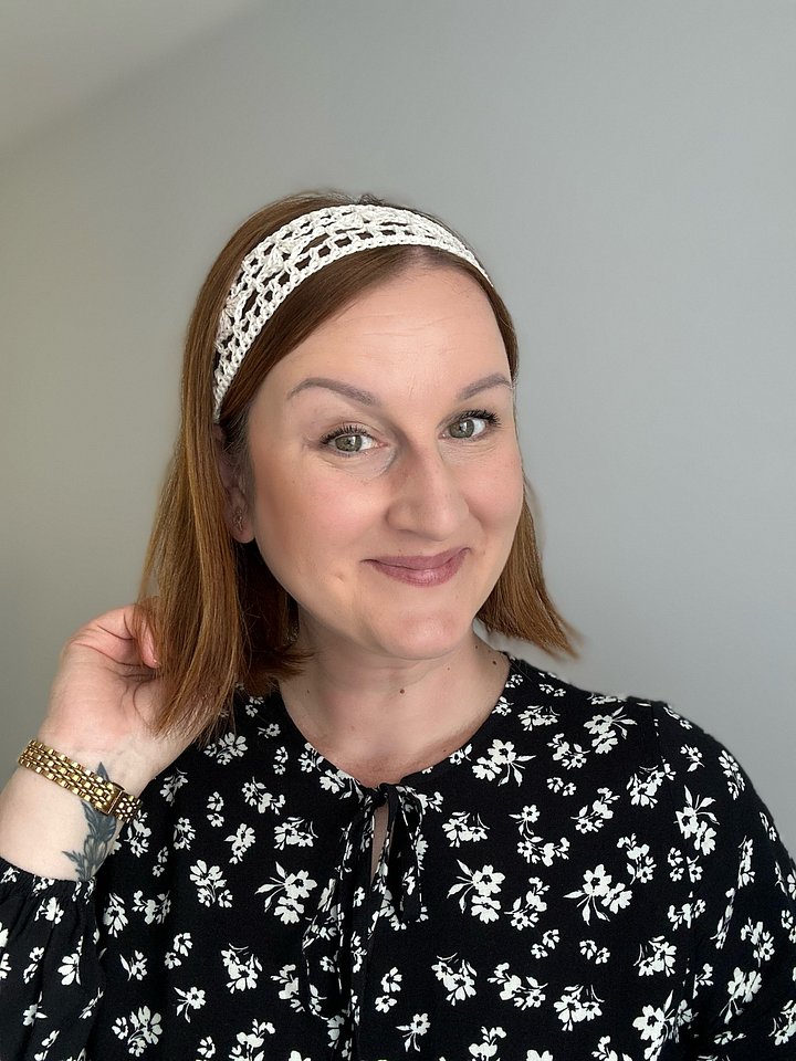 Lace Crochet Headband PDF Pattern eBook - Rose Headband/ Hairtie product image (1)