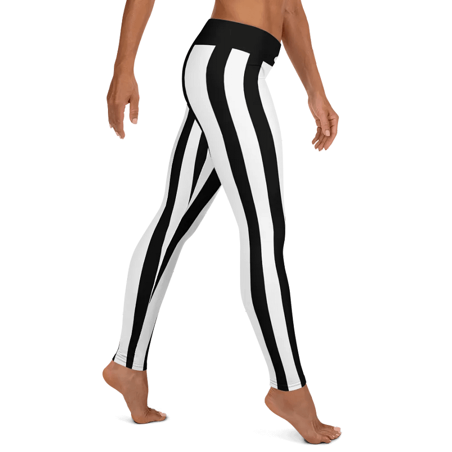 Black and White Stripes/All-Over Print Leggings by Sublicolor product image (5)