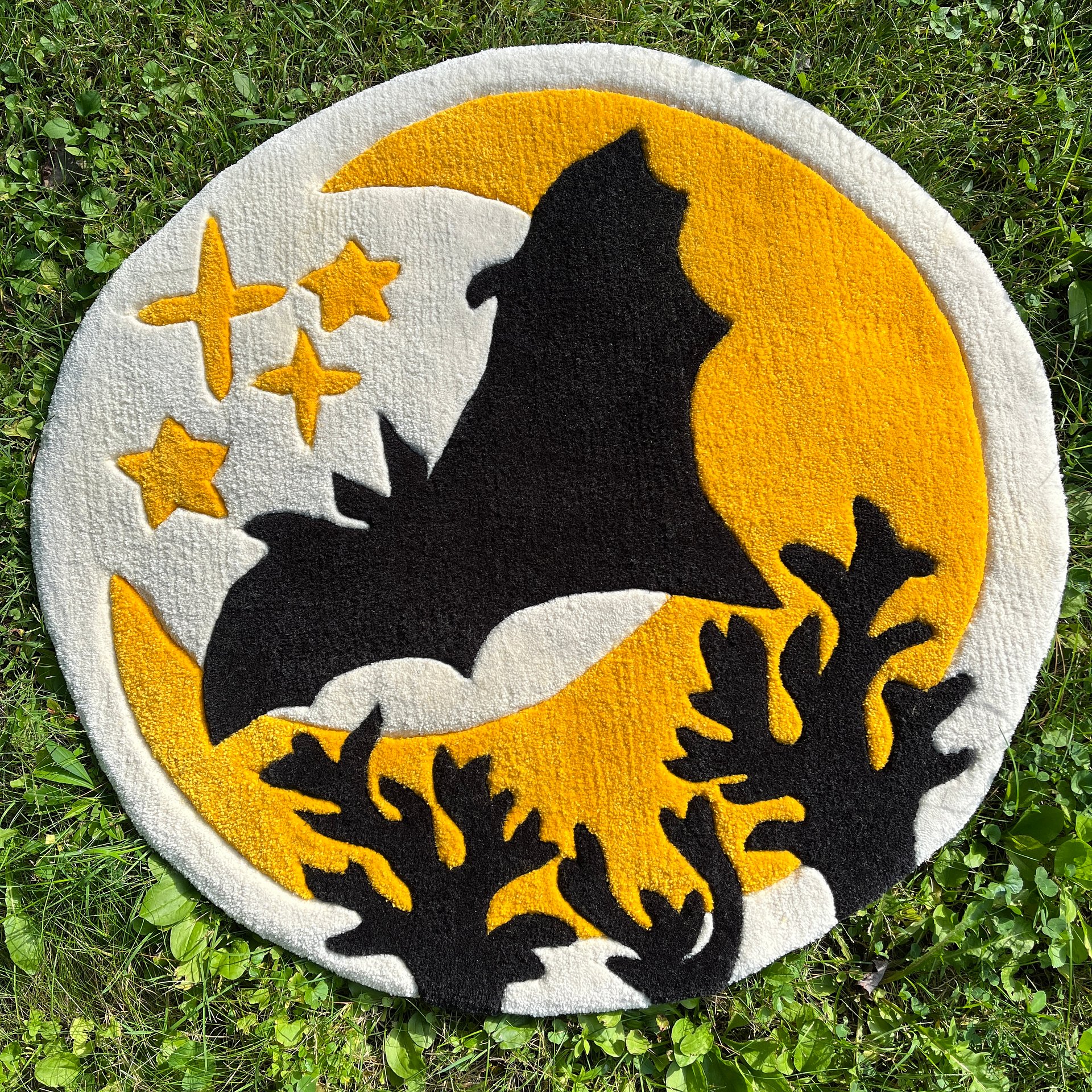Black Bat & Crescent Moon Rug product image (1)