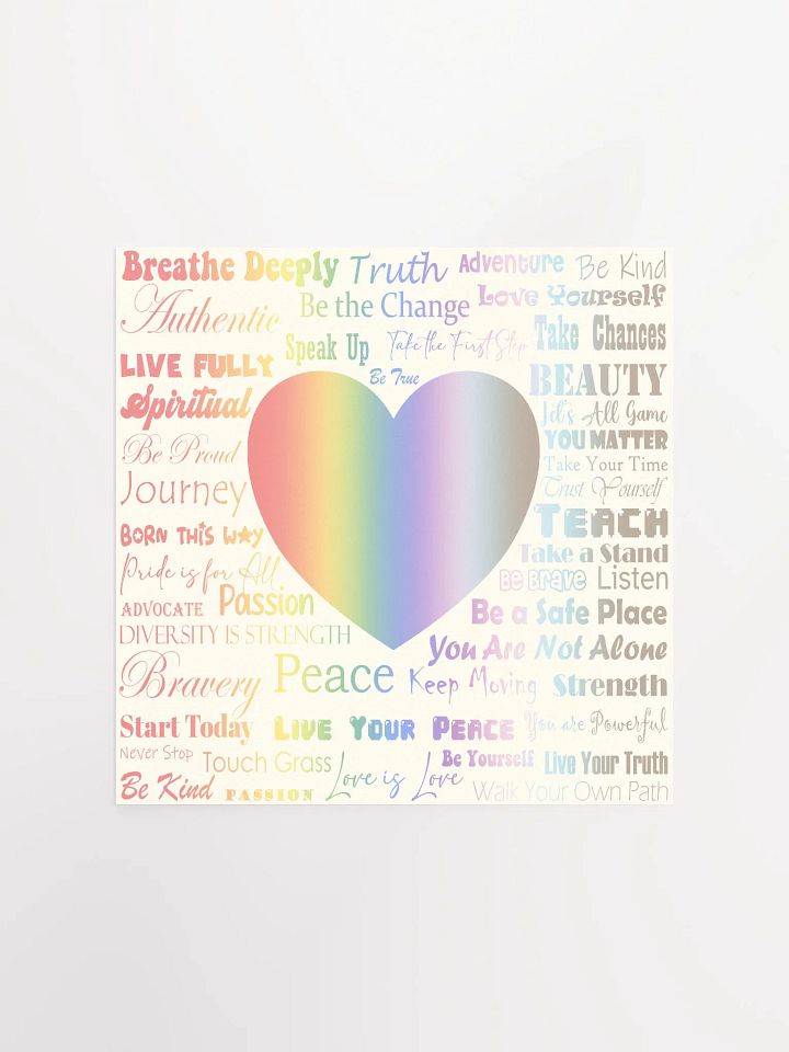 Love and Pride Square Poster (Rainbow Gradient Text) product image (1)