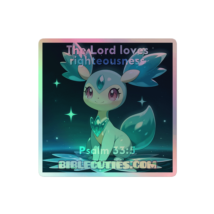 Bible Cuties Ruth - The Lord loves righteousness Holographic Sticker product image (2)