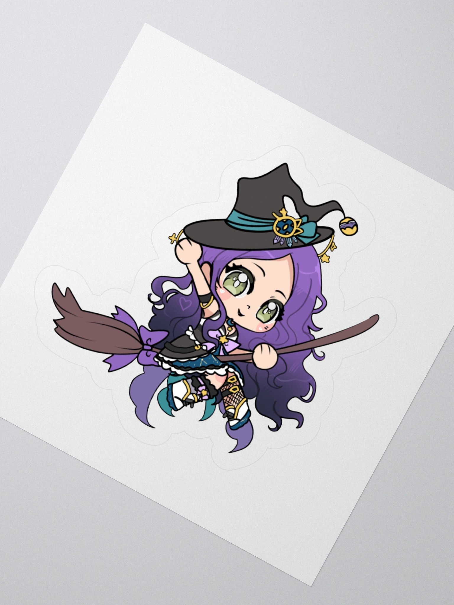 "Chibi Flying Broomstick" Constellation Sorceress Starfire Sticker product image (4)
