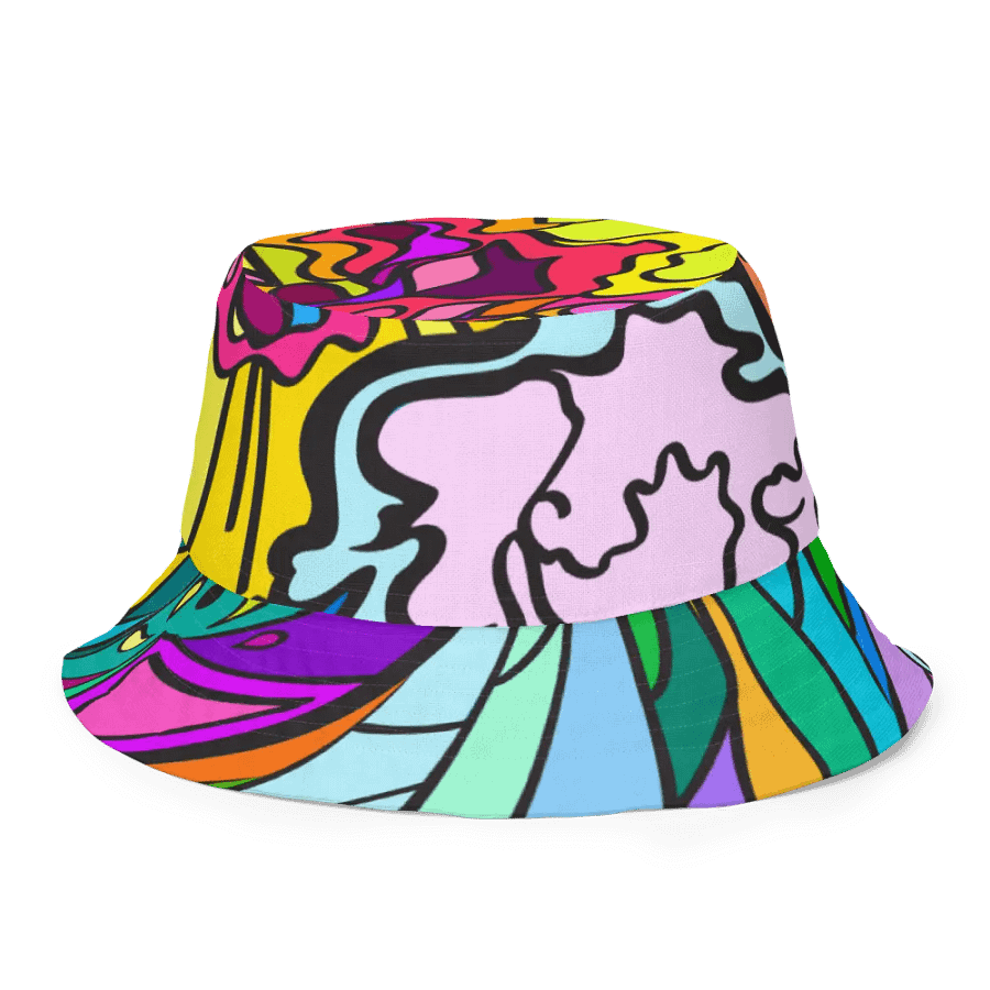 Chaos in Color Reversible Bucket Hat - Wave at Sunset product image (3)