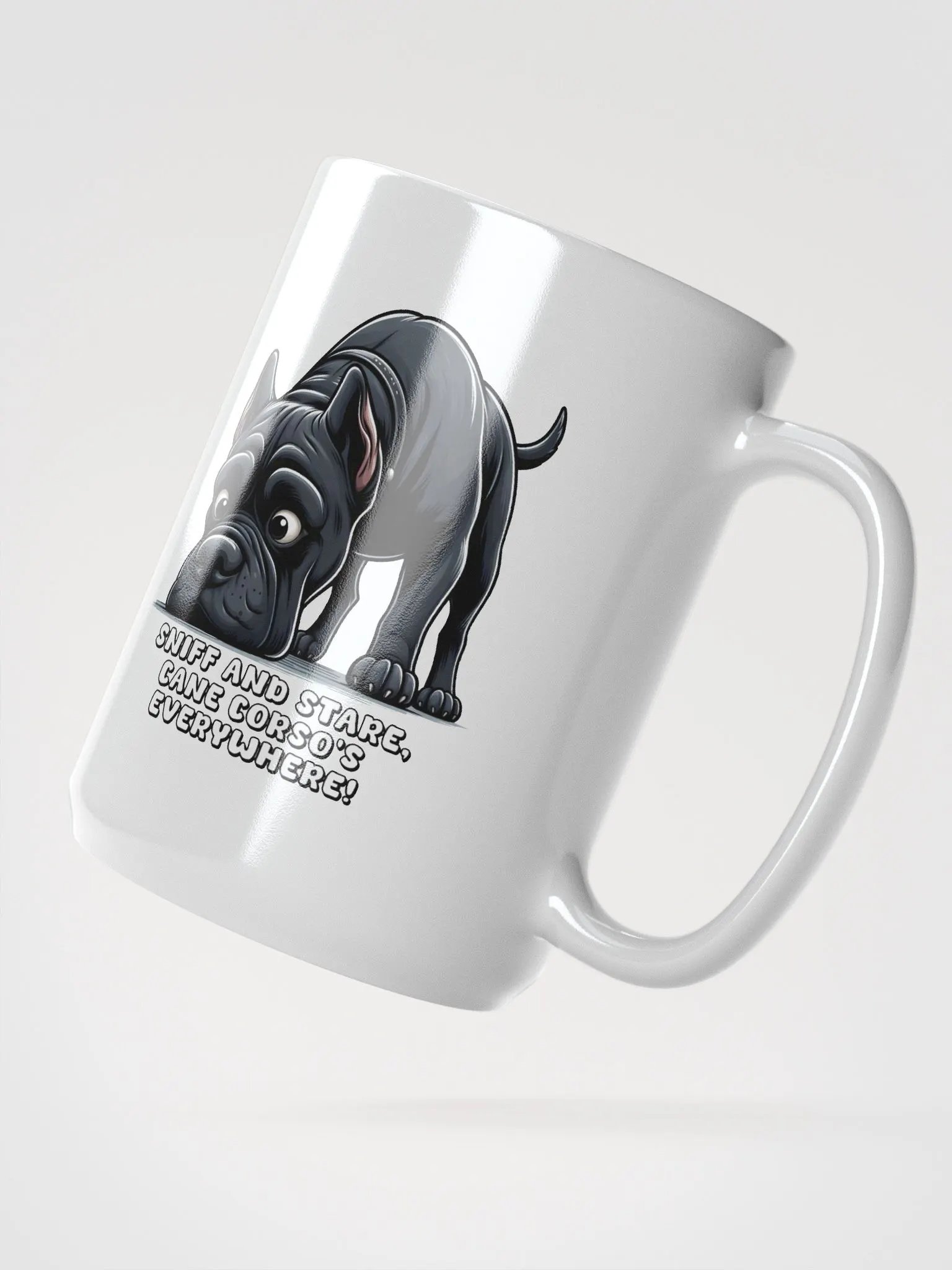 Sniff and Stare Cane Corso Mug – a unique and stylish coffee mug that every Cane Corso lover will adore! product image (2)
