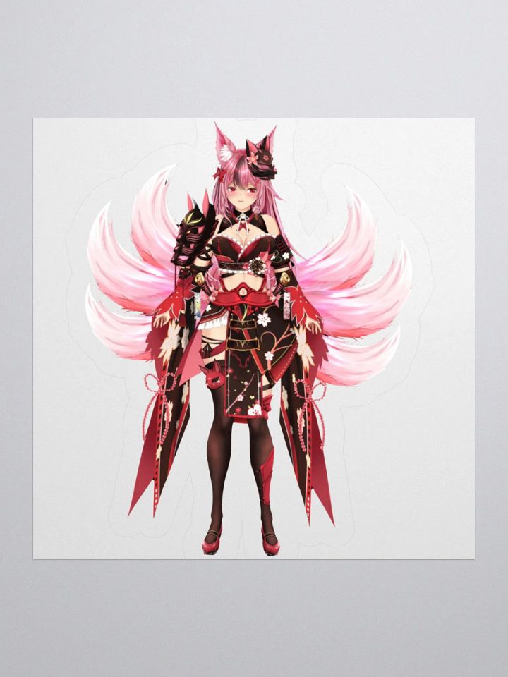 Floral Kitsune Kiss Cut Stickers product image (1)