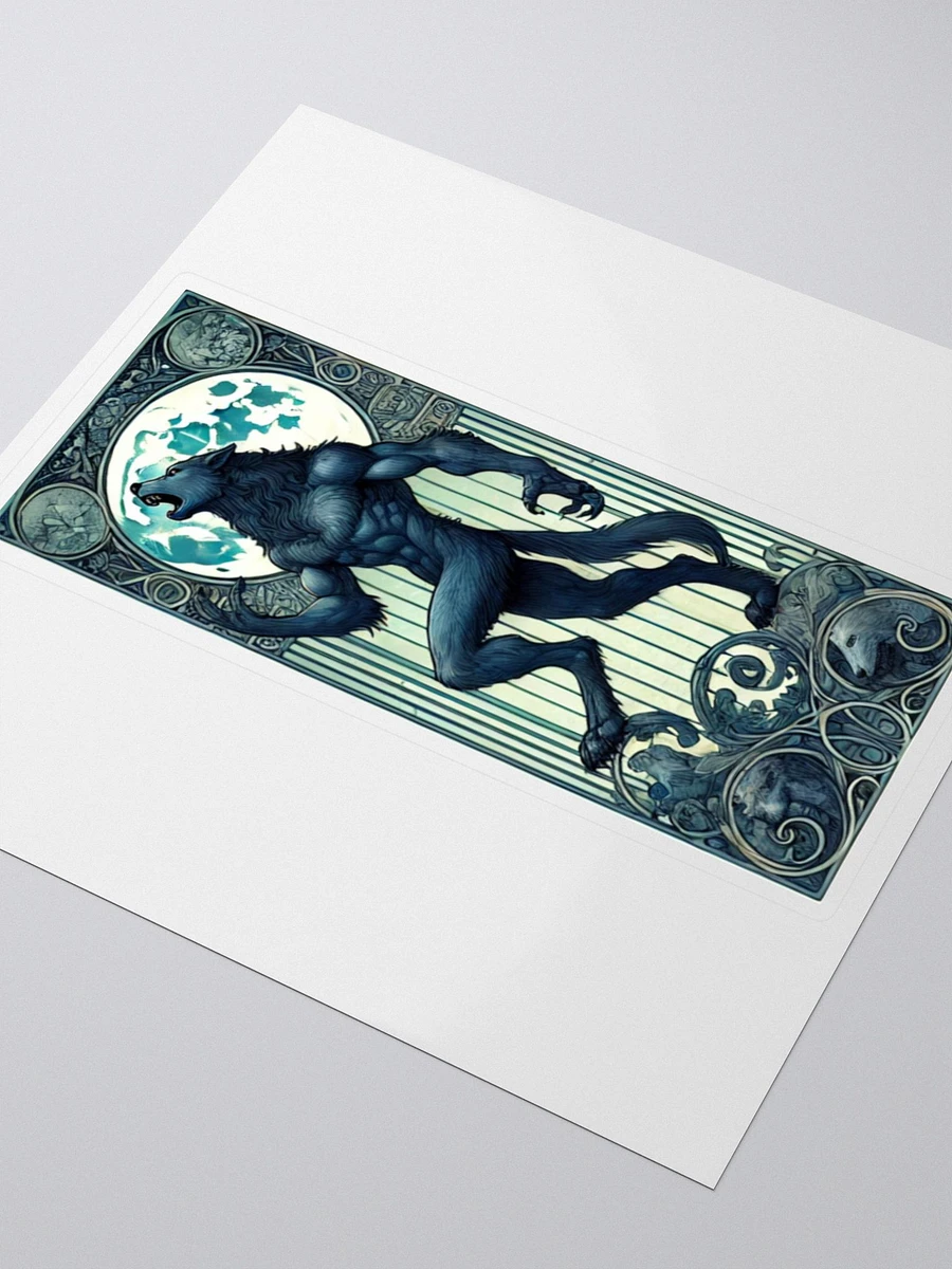 Enchanted Night Werewolf Vinyl Sticker – Art Nouveau Moonlit Design product image (3)