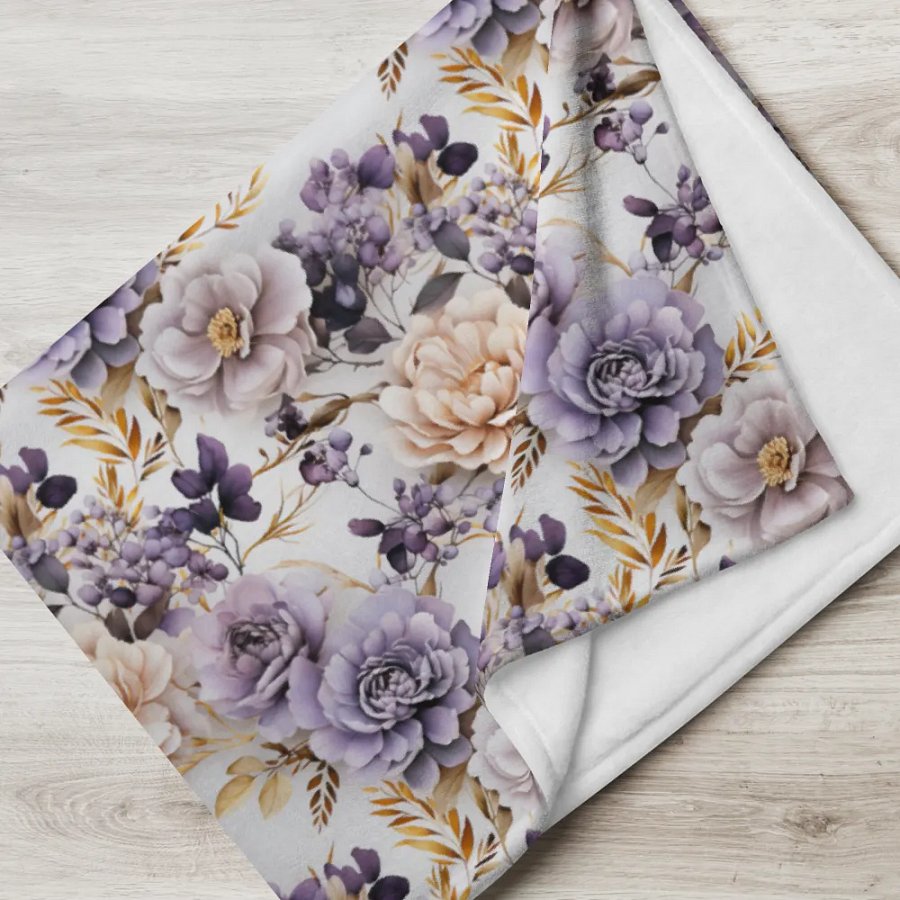 Purple And Gold Roses Blanket product image (5)