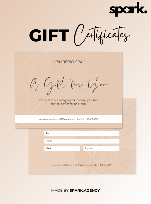 Beige and Brown Aesthetic Spa Gift Certificate Card product image (1)