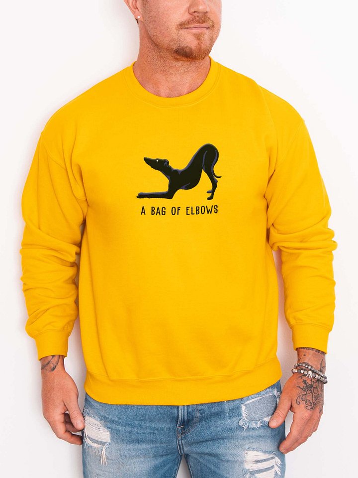 A Bag of Elbows Sweatshirt (Embroidered) of an Italian Greyhound(Black) product image (2)