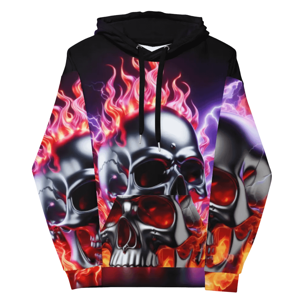 All-Over Recycled Clothing - Unisex Skull Hoodie #18 product image (12)