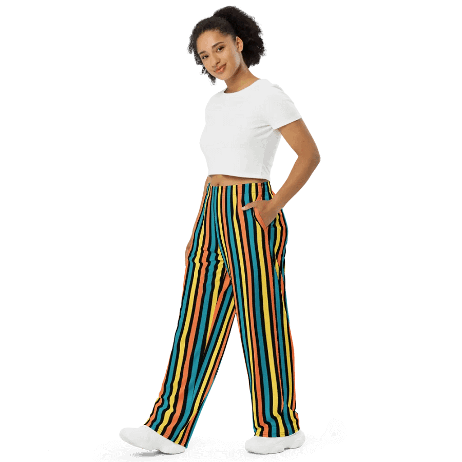 Colorful Stripe Wide-Leg Pants product image (9)