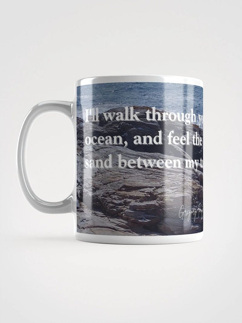 New England Poem Excerpt Mug (Photograph taken at Beavertail in Jamestown, Rhode Island)