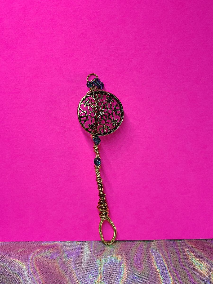 Mandala Handmade Bubble Wand - wire wrapped pendant product image (1)