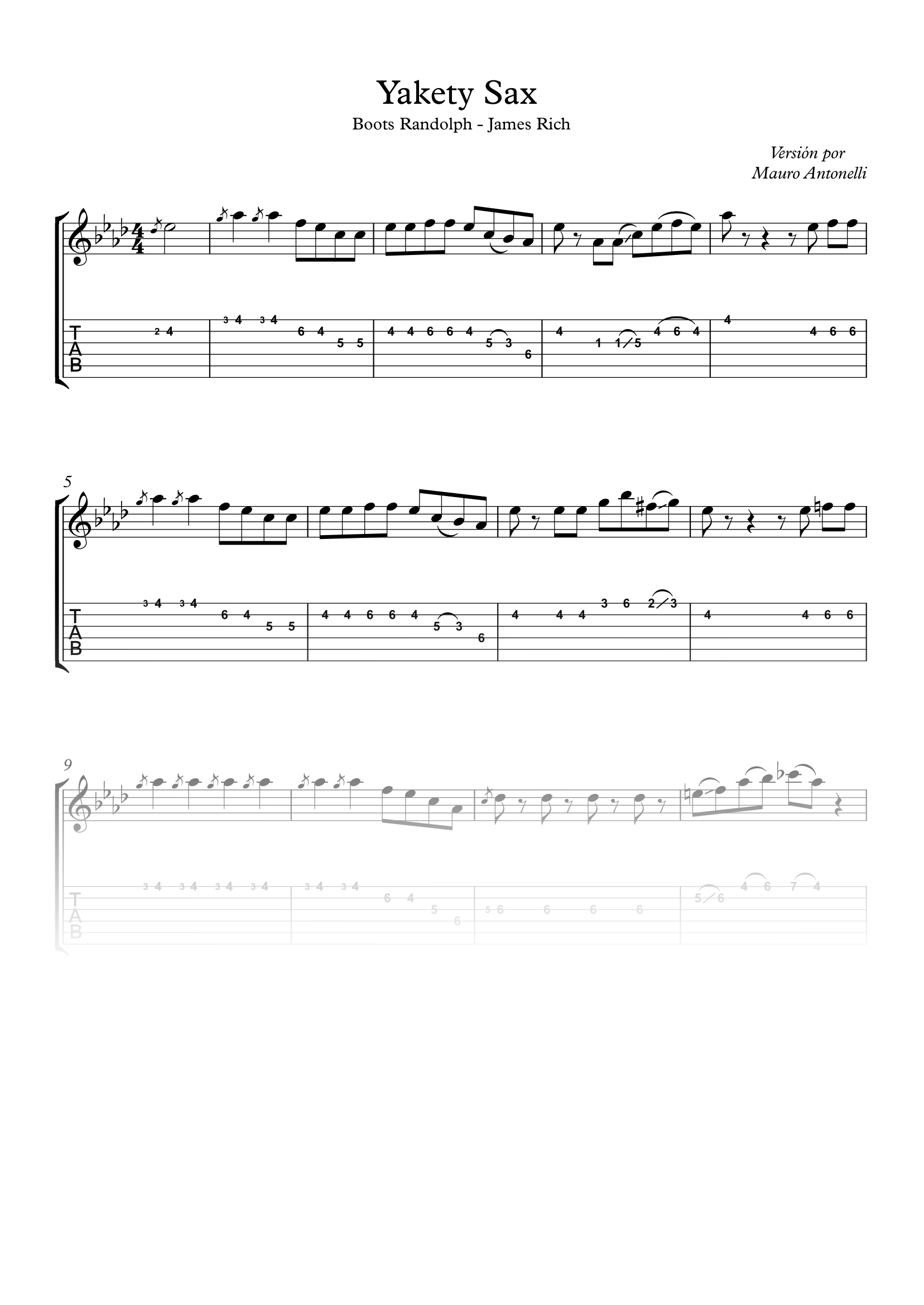 Yakety sax - Partitura + Tabs + Acordes + Pista product image (1)