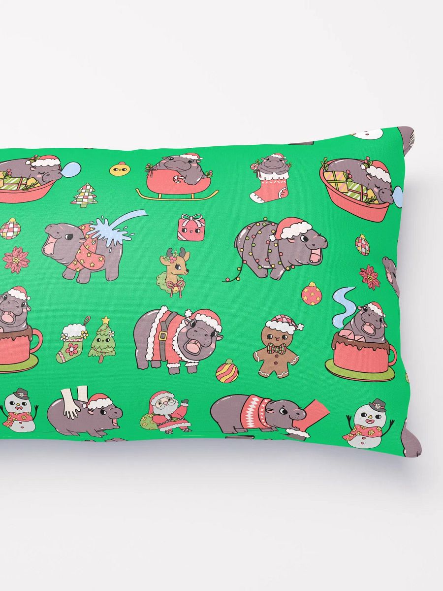 MOODENG'S GREEN CHRISTMAS PILLOW! product image (3)