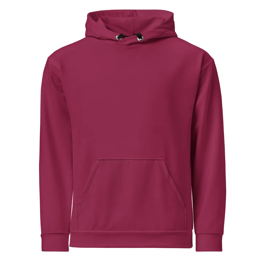 Plain Dark Red True Summer Unisex Recycled Polyester Heavyweight Premium Hoodie by Treasure Pie product image (8)