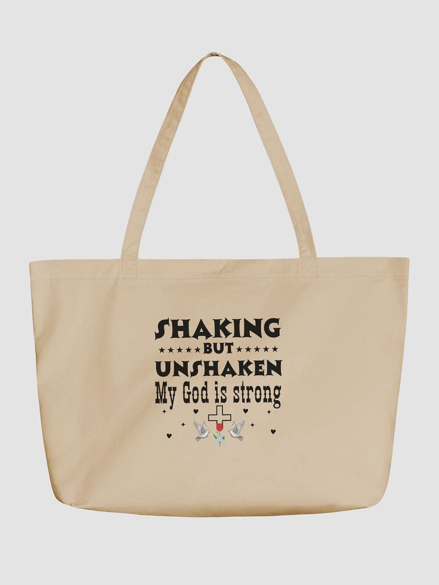 Shaking But Unshaken, My God Is Strong Parkinson Eco Tote bag - Cream product image (3)