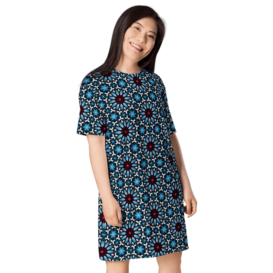Kaleidoscope Blues T-Shirt Dress product image (4)