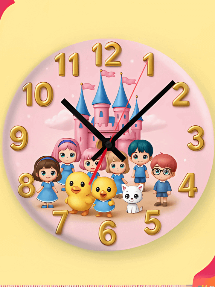 Enchanted Kingdom Wall Clock PNG – Magical Castle & Animal Friends Theme for Kids – Perfect for Sublimation – High-Quality 300 DPI Instant Digital Download product image (1)