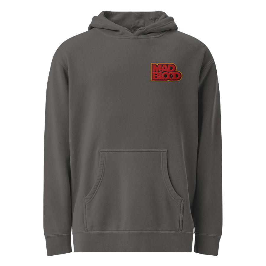 Mad Blood Logo Pigment Dyed Hoodie (Stitched Logo) product image (1)