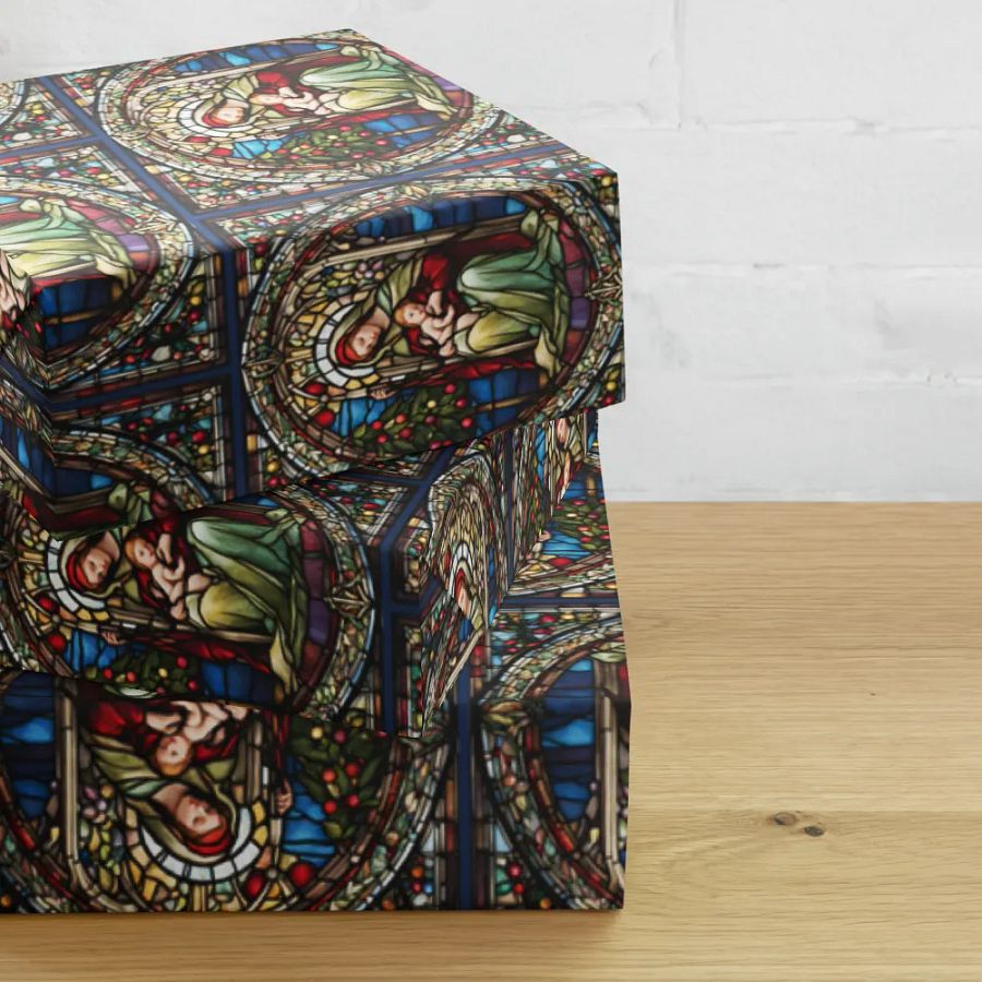 Mother and Child Stained Glass Wrapping Paper product image (10)