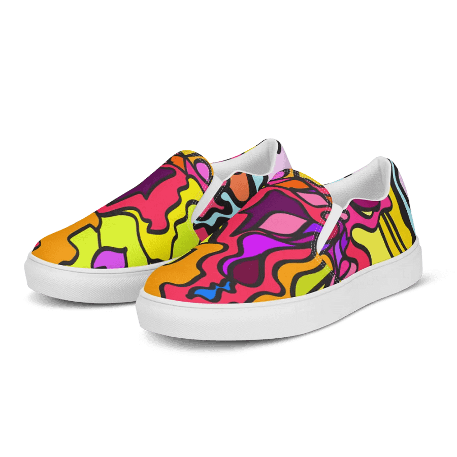 Energize Your Style with Abstract Canvas Shoes - Wave at Sunset product image (3)