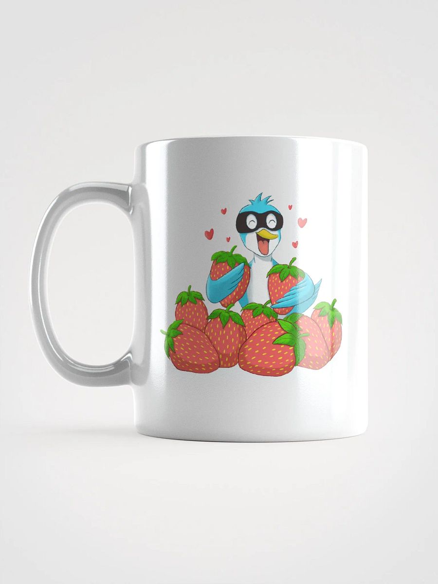 Happy Blue Bird Strawberry Thief white coffee mug product image (11)