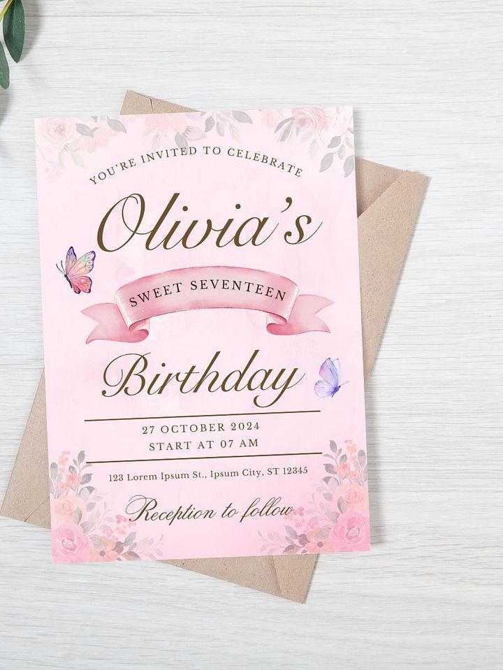 Pink Birthday Invitation Templates Canva product image (2)