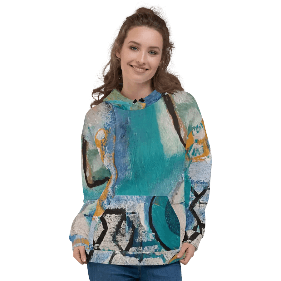 abstract painting on all over print unisex hoodie product image (3)