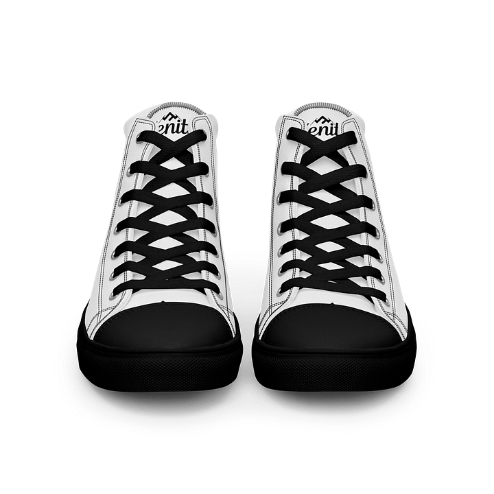Zenith Men's High Top Canvas Sneakers - Classic White with Black Accents, Exclusive Design product image (1)