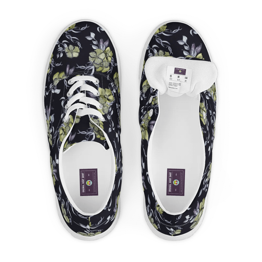 Gothic Flower | Women's Lace-Up Canvas Shoes product image (4)