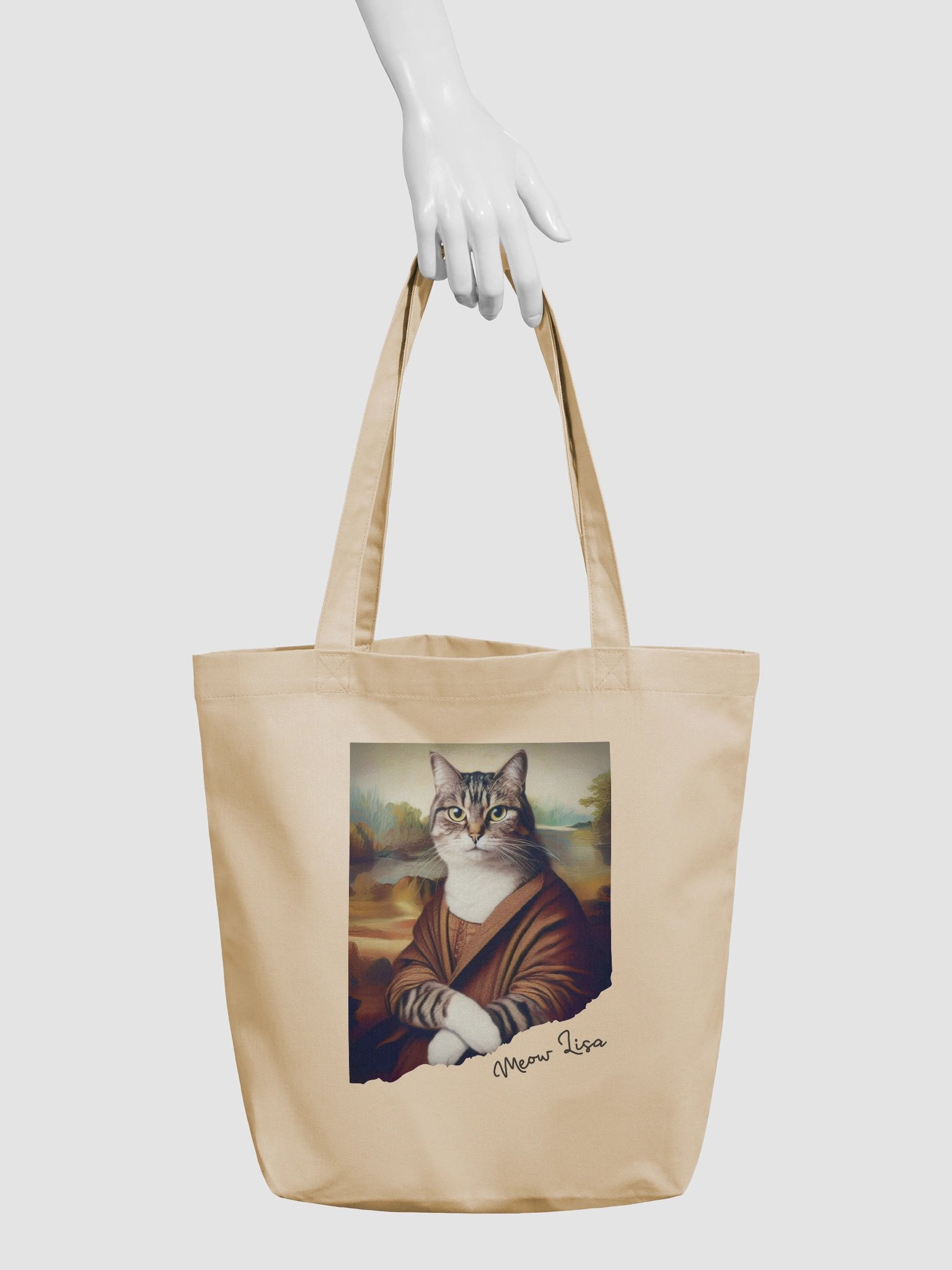 Eco-friendly tote bag: Meow Lisa product image (3)