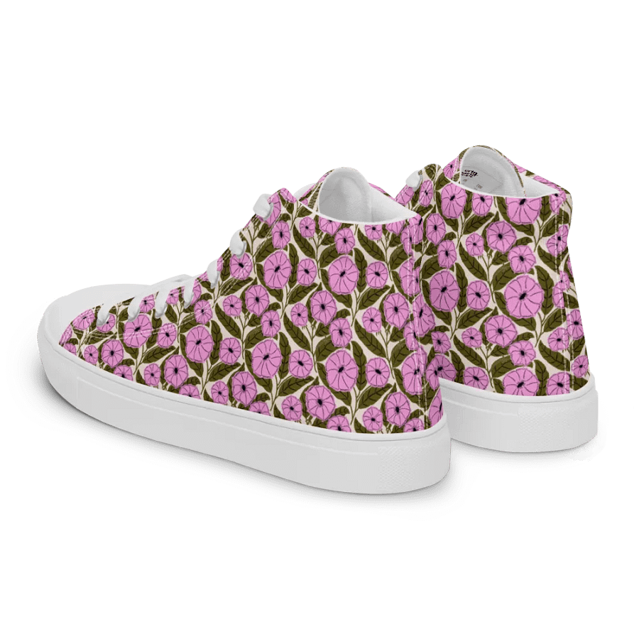 Dipladenia Dreams - Pink and Green - Mens High Top Canvas Shoes product image (6)