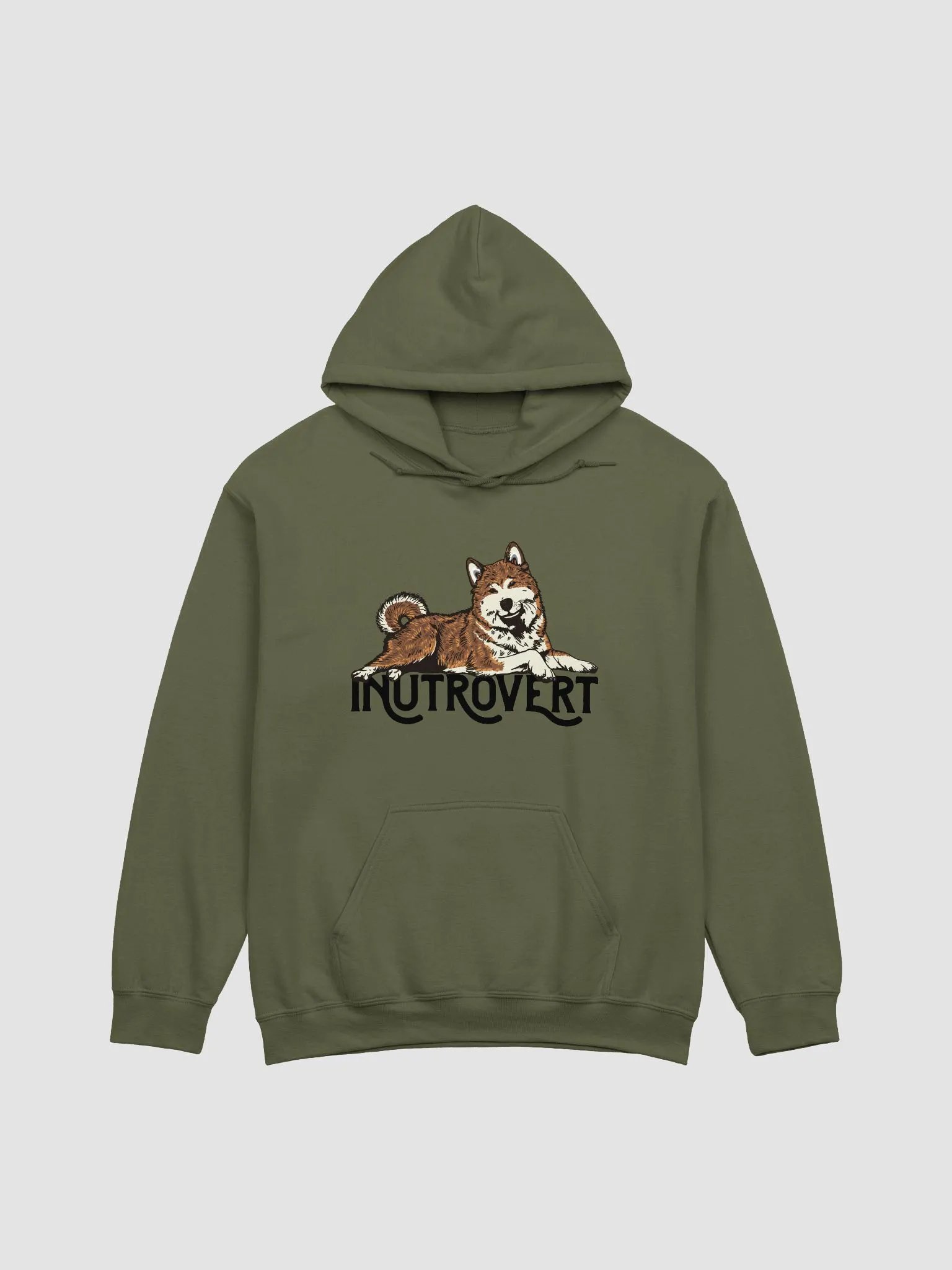 Inutrovert Hooded Sweatshirt of an Akita Inu (Brindle) | Funny Hoodie for Akita Paw-rents product image (16)