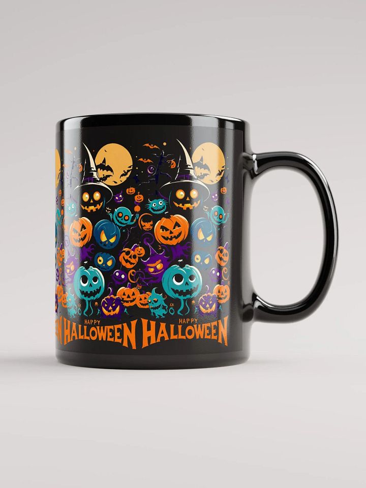 Retro Happy Halloween Black Mug product image (1)