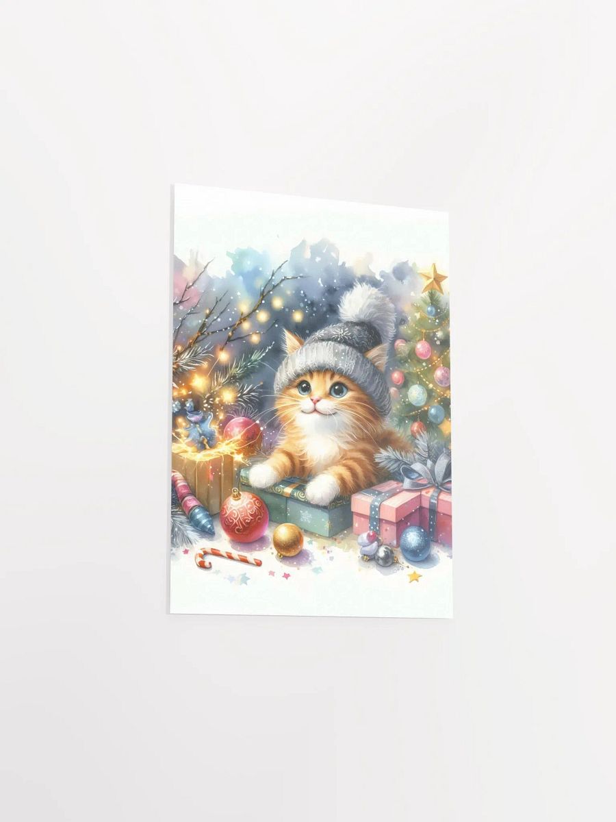 Festive Kitten in a Knit Hat Poster product image (8)