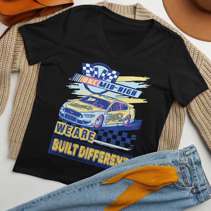 Retro Racing Chic V-Neck Tee product image (1)