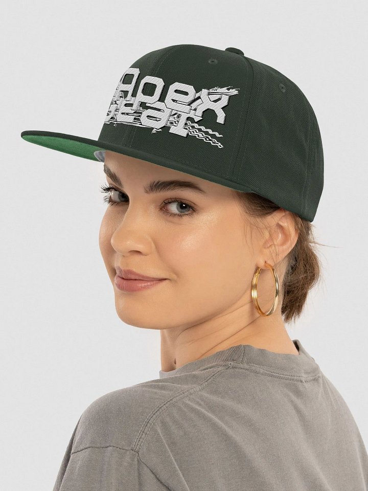 Wool Blend Snapback Cap - Embroidery - White HApex Gear Black Logo product image (1)